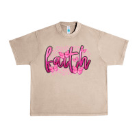 French Oak Faith Breast Cancer Urban Heavy Tee - FaDigitalArtStudio