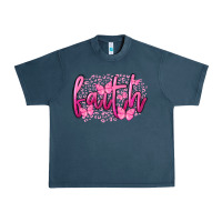 Midnight Navy Faith Breast Cancer Urban Heavy Tee - FaDigitalArtStudio
