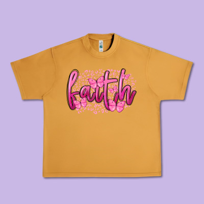 Faith Breast Cancer Urban Heavy Tee Designed By Fadigitalartstudio