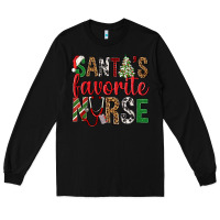Black Santa's Favorite Nurse Long Sleeve Tee - BundleAndBundleShop