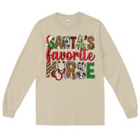 Mushroom Santa's Favorite Nurse Long Sleeve Tee - BundleAndBundleShop
