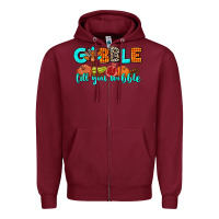 Burgundy gobble till you wobble Zipper Hoodie - AdoDesignShop