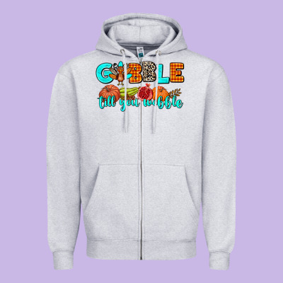 Gobble Till You Wobble Zipper Hoodie Designed By Adodesignshop