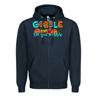 Navy gobble till you wobble Zipper Hoodie - AdoDesignShop