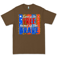 Cacao Land of the Free 4th of July Brushstroke Premium Tee - Jasminsmagicworld