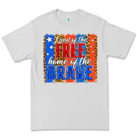 Dove Grey Land of the Free 4th of July Brushstroke Premium Tee - Jasminsmagicworld