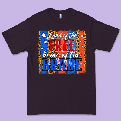 Land Of The Free 4th Of July Brushstroke Premium Tee Designed By Jasminsmagicworld