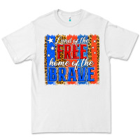 White Land of the Free 4th of July Brushstroke Premium Tee - Jasminsmagicworld