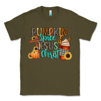 Army Green pumpkin spice and jesus christ Classic Tee - CowGirlArtShop