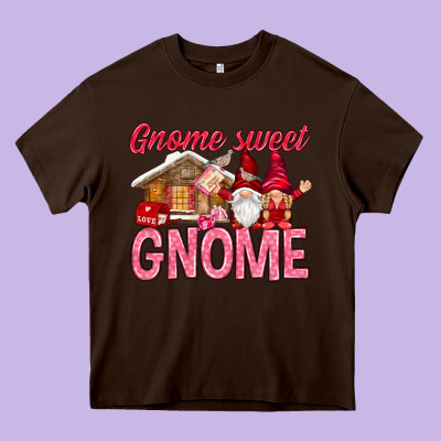 Gnome Sweet Gnome Valentine's Day Heavy Core Tee Designed By Howdyjamesfarm