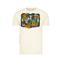 Vintage Arctic western leopard cowhide turquoise background horse Vintage Tee - OliviaCreatesArt