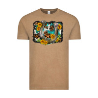 Vintage Coffee western leopard cowhide turquoise background horse Vintage Tee - OliviaCreatesArt