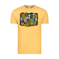 Vintage Mustard western leopard cowhide turquoise background horse Vintage Tee - OliviaCreatesArt
