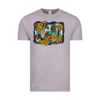 Vintage Zinc western leopard cowhide turquoise background horse Vintage Tee - OliviaCreatesArt