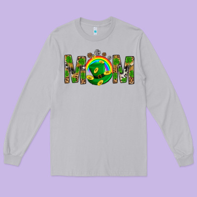 Western Mom With Shamrocks Long Sleeve Tee Designed By Bundleandbundleshop