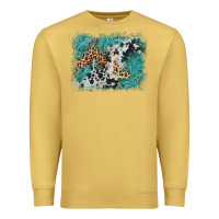 Antique Gold cowhide turquoise leather background Premium Sweatshirt - AdoDesignShop