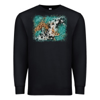 Black cowhide turquoise leather background Premium Sweatshirt - AdoDesignShop