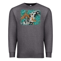 Charcoal Heather cowhide turquoise leather background Premium Sweatshirt - AdoDesignShop