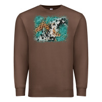 Chestnut cowhide turquoise leather background Premium Sweatshirt - AdoDesignShop