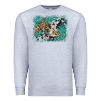 Heather Grey cowhide turquoise leather background Premium Sweatshirt - AdoDesignShop