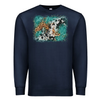 Navy cowhide turquoise leather background Premium Sweatshirt - AdoDesignShop