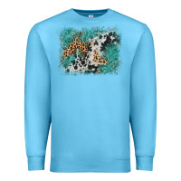 Ocean Blue cowhide turquoise leather background Premium Sweatshirt - AdoDesignShop