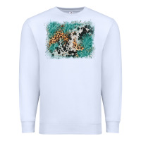 White cowhide turquoise leather background Premium Sweatshirt - AdoDesignShop