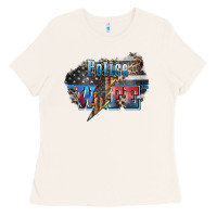 Bone Police wife lightning bolt 4th of july Ladies Tee - HowdyJamesFarm