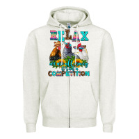 Oatmeal Heather relax we are all crazy  competition Zipper Hoodie - AdoDesignShop