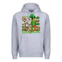 Heather Grey lets get lucked up st patricks Premium Hoodie - LillyAllenDesigns