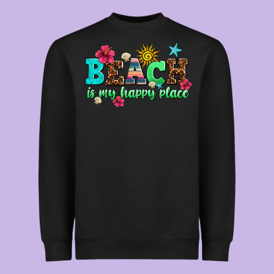 Beach Is My Happy Place Heavyweight Sweatshirt Designed By Adodesignshop