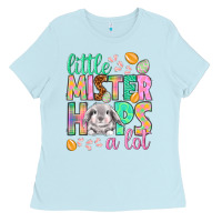 Baby Blue Little mister hops a lot Easter Day Ladies Tee - HowdyJamesFarm