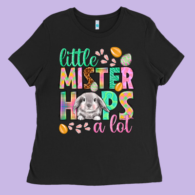 Little Mister Hops A Lot Easter Day Ladies Tee Designed By Howdyjamesfarm
