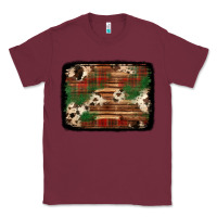 Burgundy christmas buffalo plaid cowhide background Classic Tee - Jasminsmagicworld