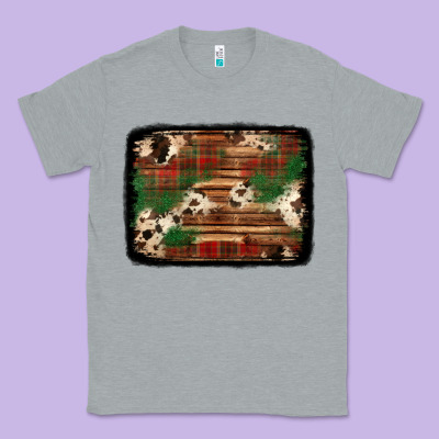 Christmas Buffalo Plaid Cowhide Background Classic Tee Designed By Jasminsmagicworld