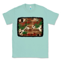 Seafoam christmas buffalo plaid cowhide background Classic Tee - Jasminsmagicworld