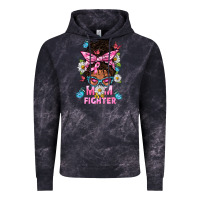 Cloud Black Mom Is A Fighter And Afro Messy Bun Mom Vintage Hoodie - BundleAndBundleShop