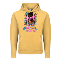 Vintage Mustard Mom Is A Fighter And Afro Messy Bun Mom Vintage Hoodie - BundleAndBundleShop
