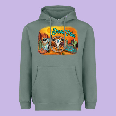 Desert Vibes Heavyweight Hoodie Designed By Adodesignshop
