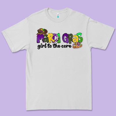 Mardi Gras Girl To The Core Premium Tee Designed By Cowgirlartshop