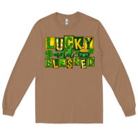Toasted Coconut St Patricks Day Lucky And Blessed Long Sleeve Tee - FaDigitalArtStudio