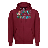 Burgundy created with a purpose Zipper Hoodie - AdoDesignShop