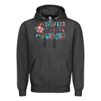 Charcoal Heather created with a purpose Zipper Hoodie - AdoDesignShop