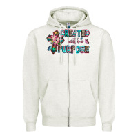 Oatmeal Heather created with a purpose Zipper Hoodie - AdoDesignShop