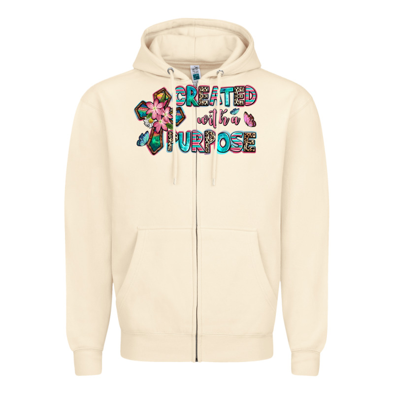 Created With A Purpose Zipper Hoodie by AdoDesignShop | Teevron