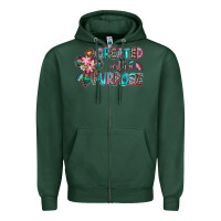 Sports Green created with a purpose Zipper Hoodie - AdoDesignShop