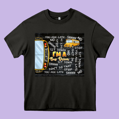 I'm A Bus Driver School Bus Black Heavy Core Tee Designed By Tumblerdesignbyshophia