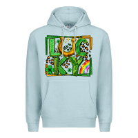 Blue Mist lucky horseshoe st patricks day leopard frame Premium Hoodie - LillyAllenDesigns