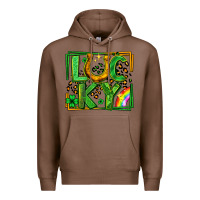 Chestnut lucky horseshoe st patricks day leopard frame Premium Hoodie - LillyAllenDesigns