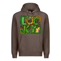 Coffee lucky horseshoe st patricks day leopard frame Premium Hoodie - LillyAllenDesigns